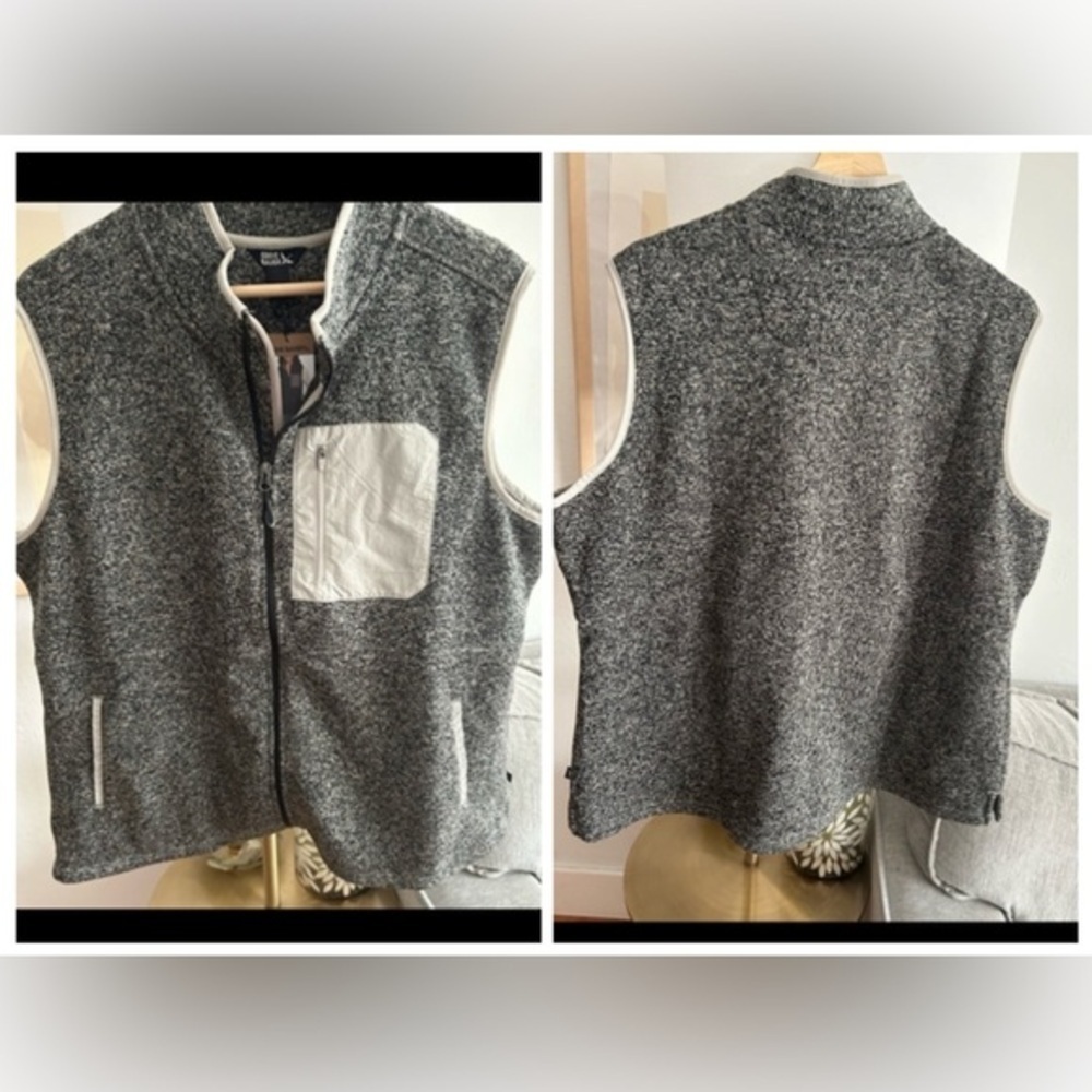 Eddie Bauer Gray Knit Oversized Granola Vest XXL Outdoor Granpa - Picture 4 of 14